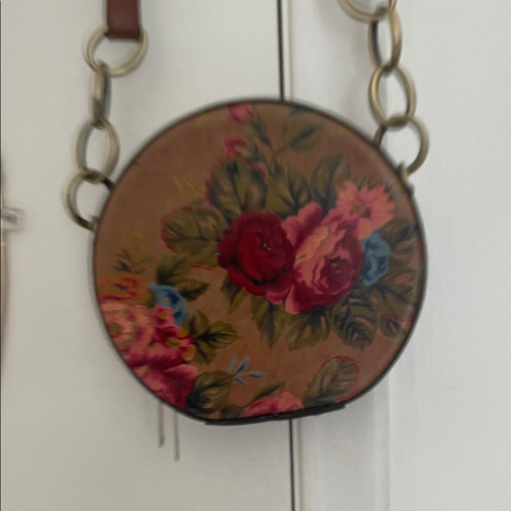 Patricia Nash Floral Crossbody Bag - Brown and Red